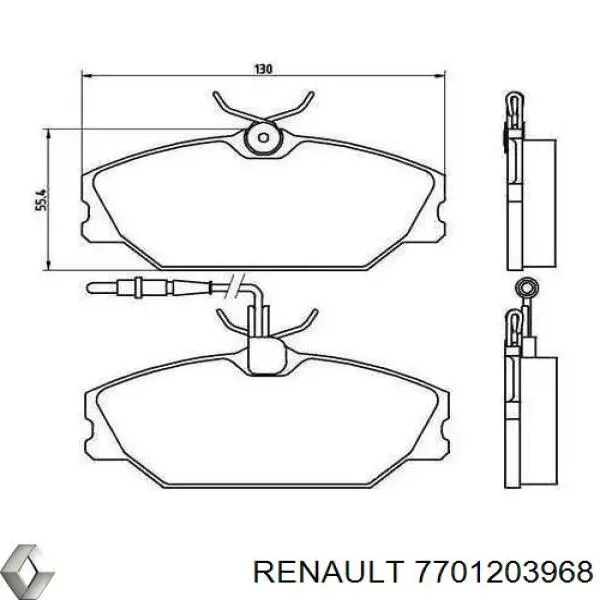7701203968 Renault (RVI) pastillas de freno delanteras