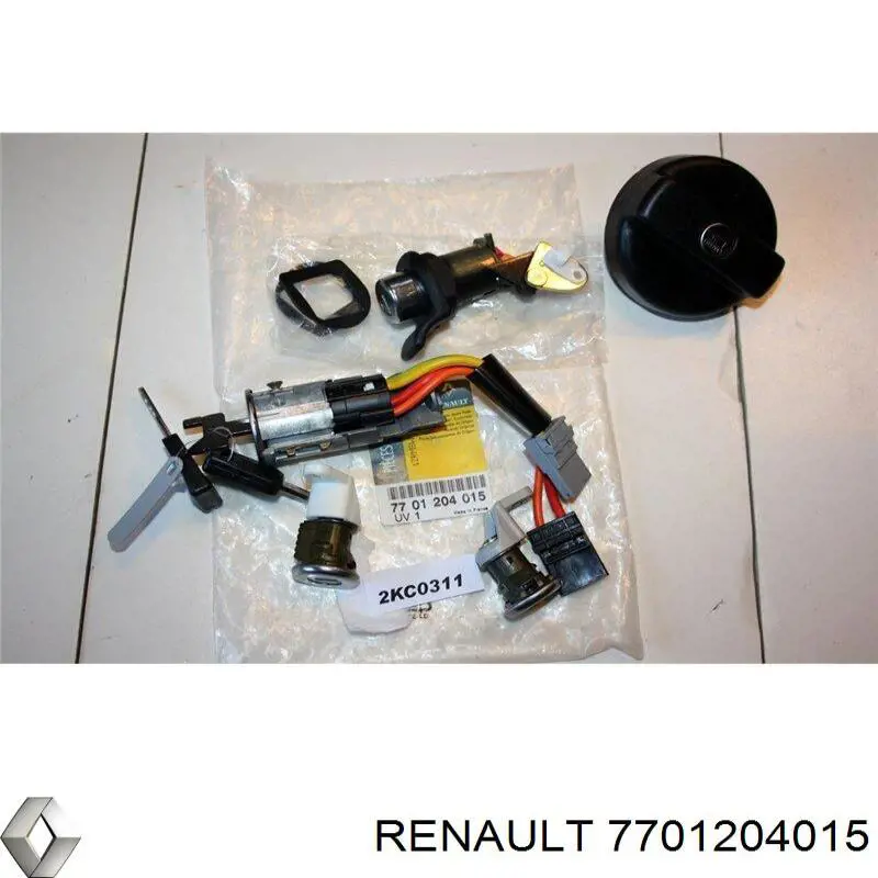 Juego de cerradura de puerta con interruptor de encendido y llaves para Renault 19 (B53, C53)