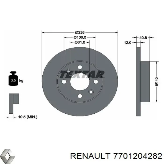 Frenos delanteros Renault (RVI) 7701204282 precio, desde 19,35 EUR