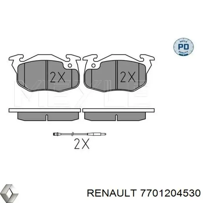 7701204530 Renault (RVI) pastillas de freno delanteras