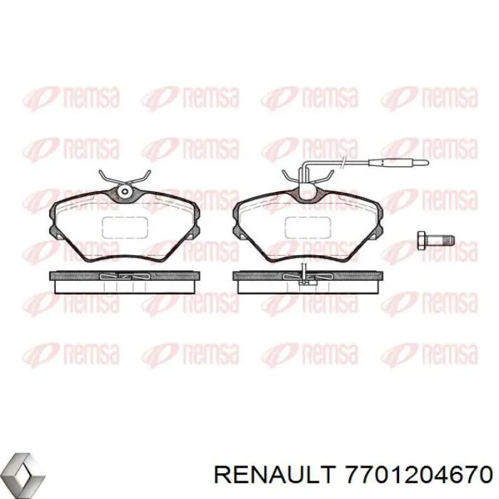 7701204670 Renault (RVI) pastillas de freno delanteras