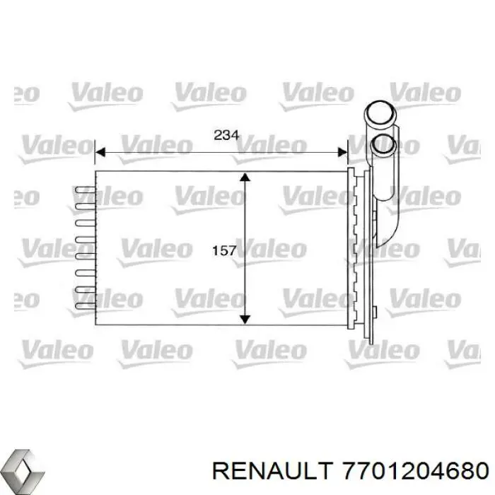7701204680 Renault (RVI) Radiador interior