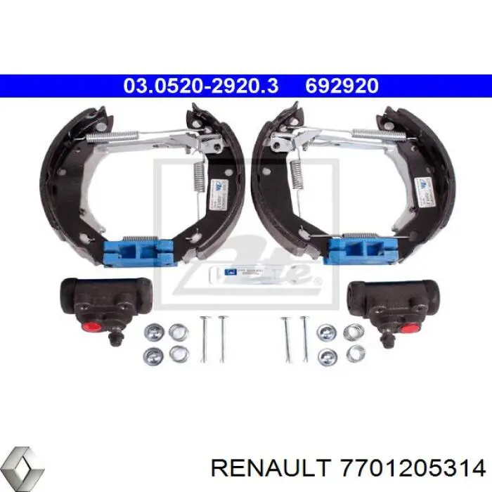 Kit de frenos de tambor, con cilindros, completo 8671003659 Renault (RVI)
