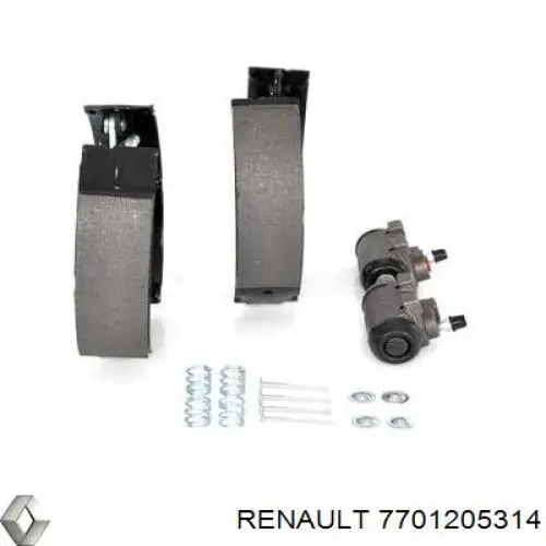 Juego de zapatas de frenos de tambor, con cilindros, completo para Renault Clio (S57)