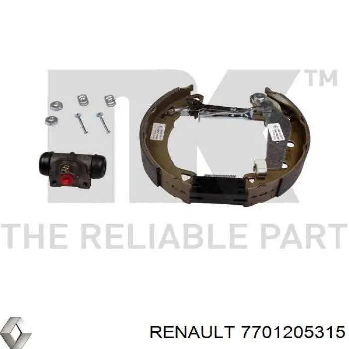 7701205315 Renault (RVI) kit de frenos de tambor, con cilindros, completo