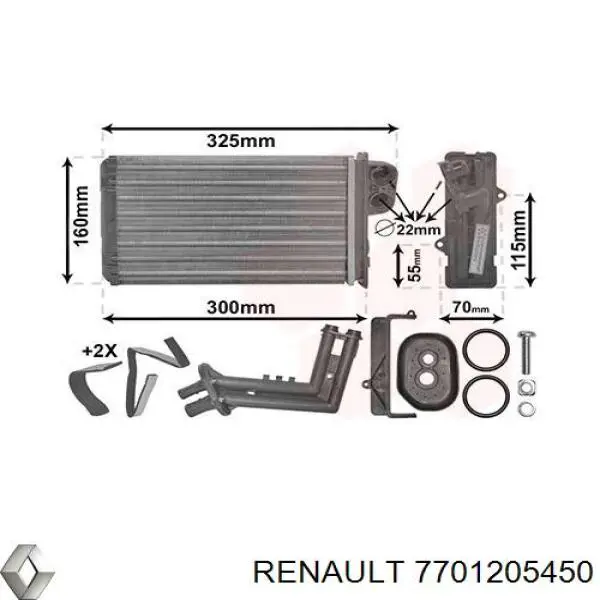 Comprar 7701205450 Renault (RVI) Radiador calefacción