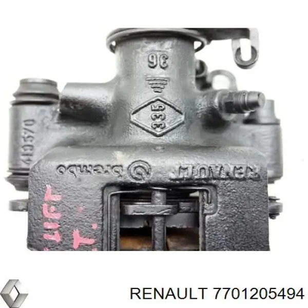 7701205494 Renault (RVI) pinza de freno trasero derecho