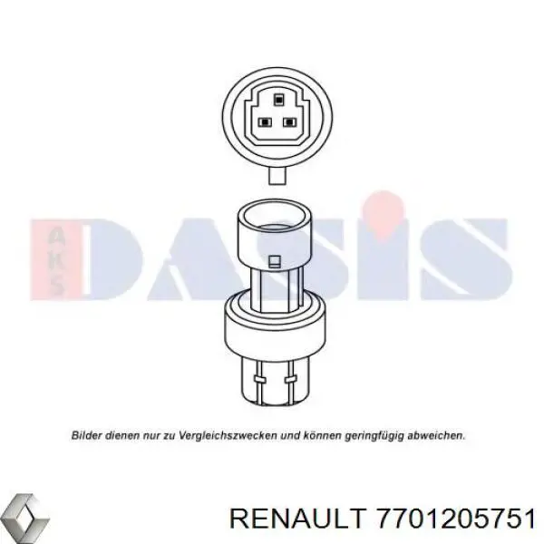 Comprar 7701205751 Renault (RVI) Sensor de presión del sistema de aire acondicionado