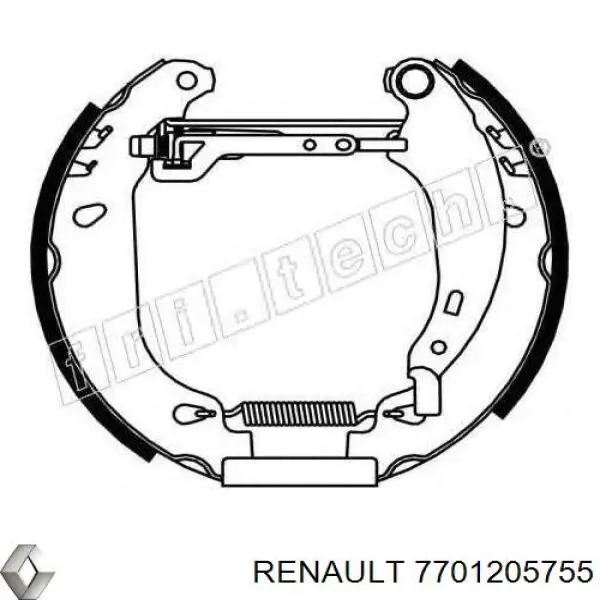 7701205755 Renault (RVI) juego de zapatas de frenos de tambor, con cilindros, completo