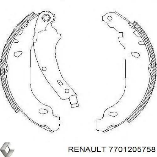 Comprar 7701205758 Renault (RVI) Zapatas de freno