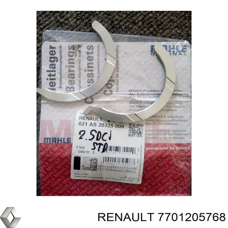 Kit de reparación de pinzas de freno 7701205768 Renault (RVI)