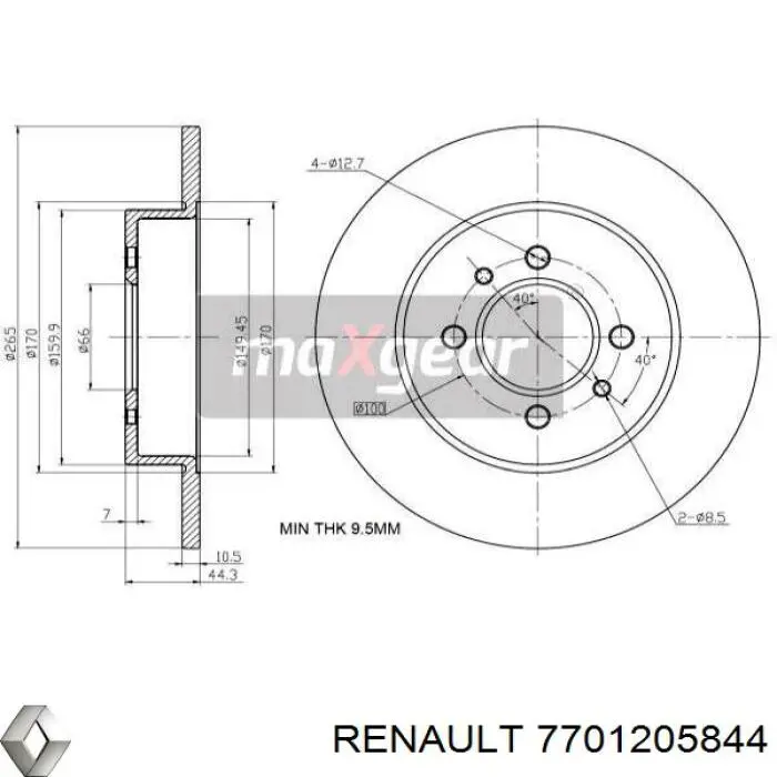 Disco de freno trasero Renault (RVI) 7701205844 precio, desde 31,31 EUR