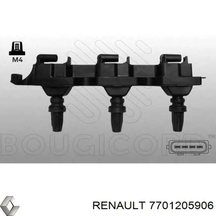 7701205906 Renault (RVI) bobina de encendido