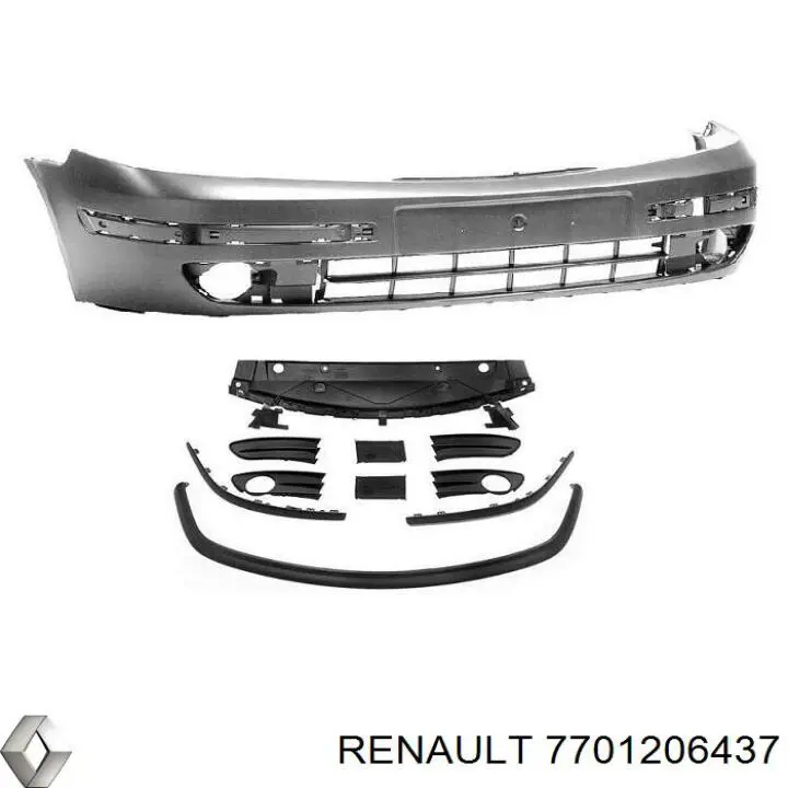 Rejilla de antinieblas, parachoques delantero para Renault Laguna (KG0)