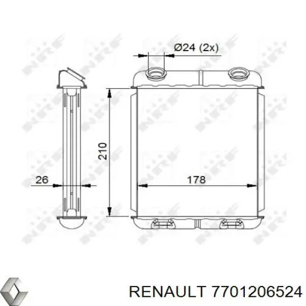 Comprar 7701206524 Renault (RVI) Radiador calefacción