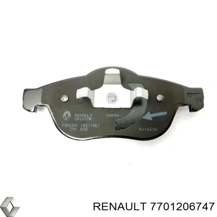 7701206747 Renault (RVI) pastillas de freno delanteras