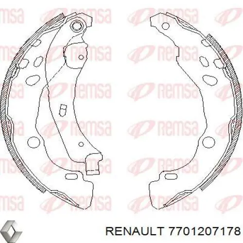 Zapatas de freno de tambor traseras Renault (RVI) 7701207178 precio, desde 31,63 EUR