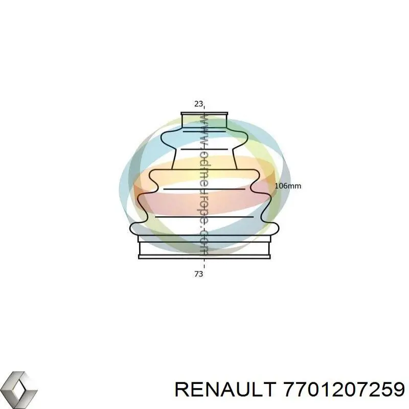 7701207259 Renault (RVI) fuelle, árbol de transmisión delantero exterior