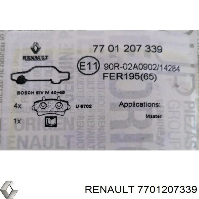 Pastillas freno delanteras Renault (RVI) 7701207339 precio, desde 25,52 EUR