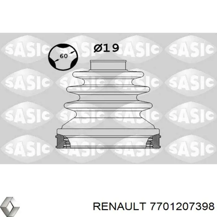 7701207398 Renault (RVI) fuelle, árbol de transmisión delantero interior