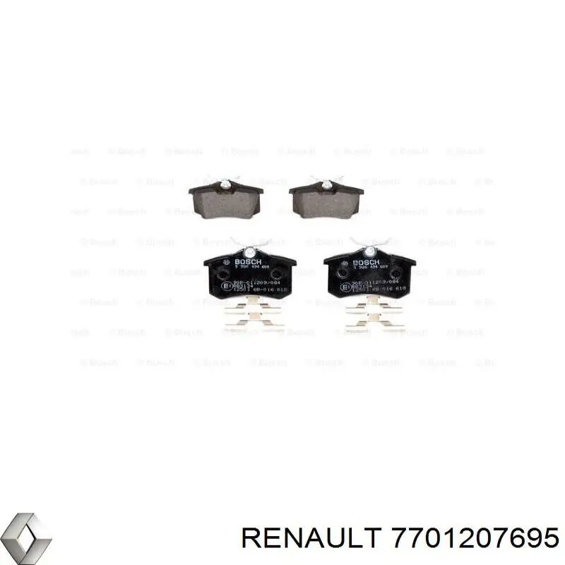 7701207695 Renault (RVI) pastillas de freno traseras