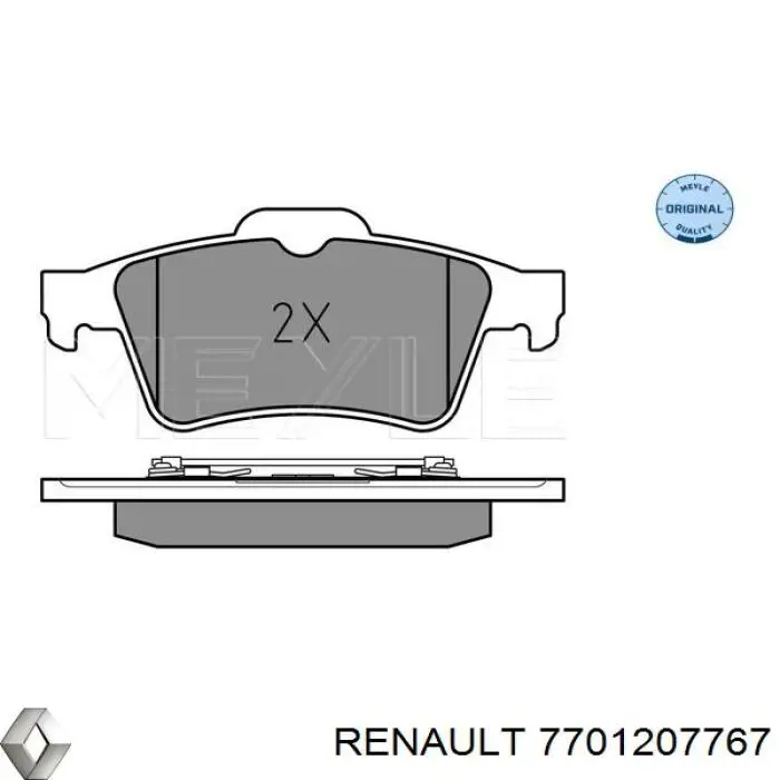 7701207767 Renault (RVI) pastillas de freno traseras