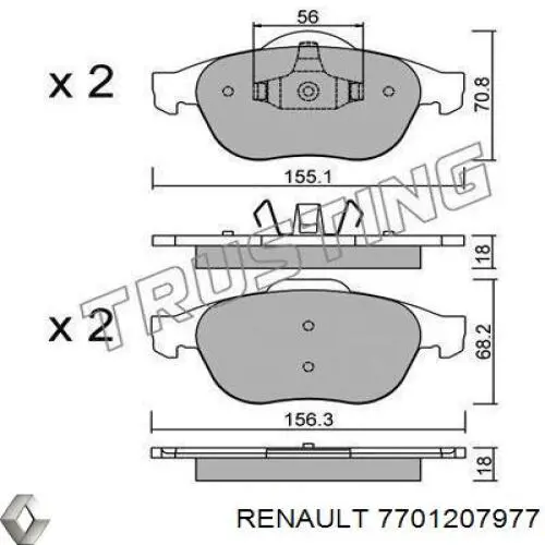 Pastillas de freno delanteras Renault Espace 4 JK0