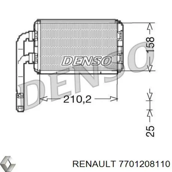Radiador de calefacción Renault 11 BC37