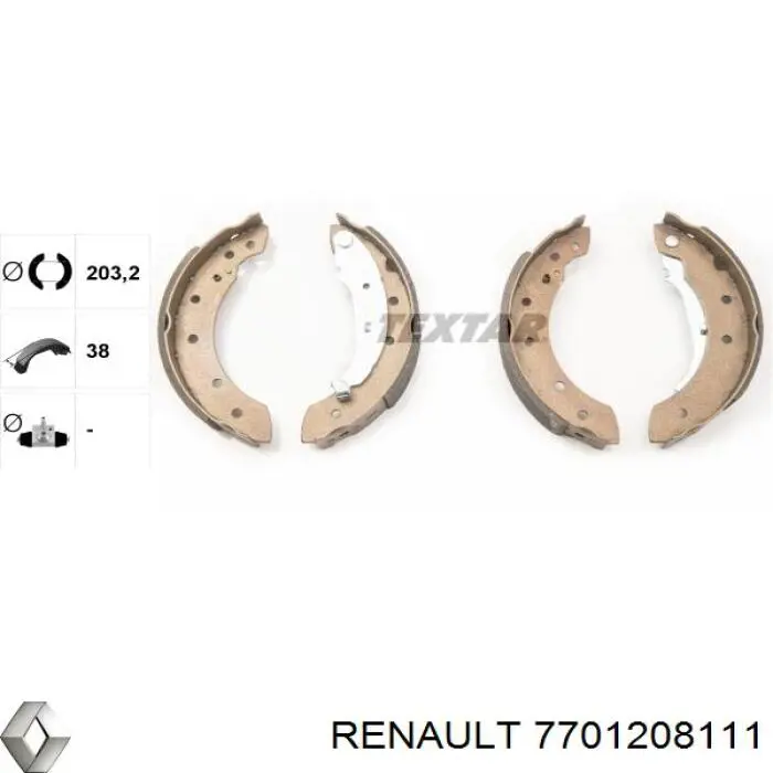 7701208111 Renault (RVI) Zapatas de freno de tambor traseras