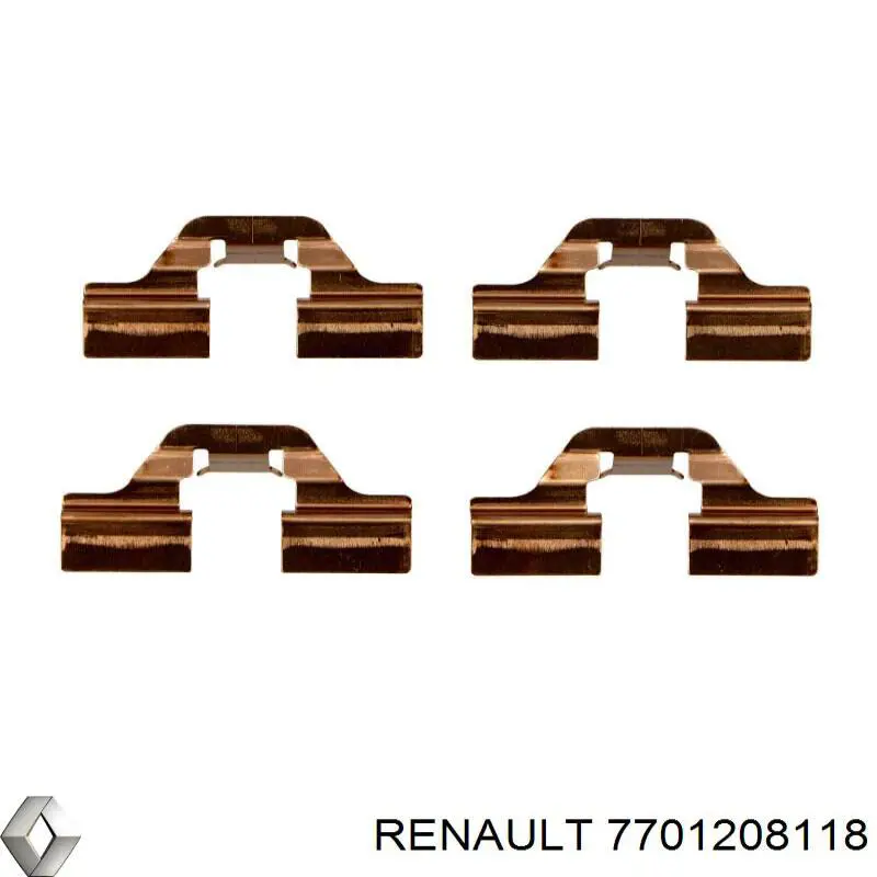 Juego de resortes de sujeción de pastillas de freno delanteras 411203690R Renault (RVI)