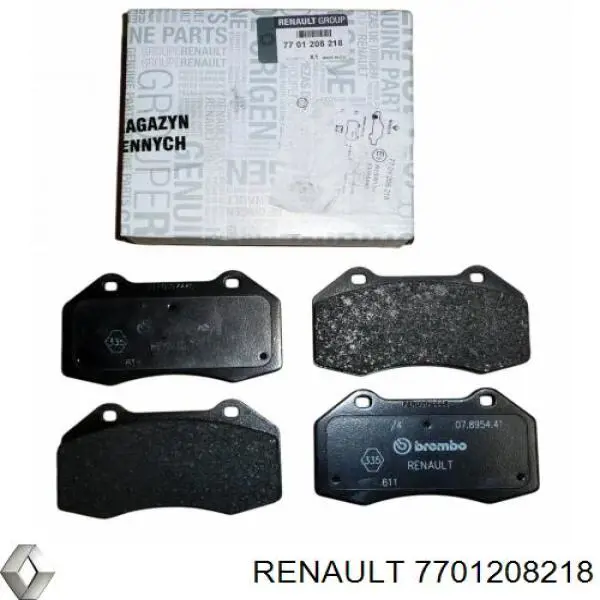 7701208218 Renault (RVI) pastillas de freno delanteras