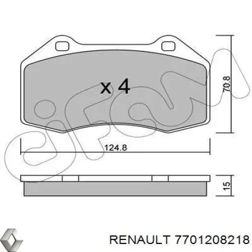 Pastillas freno delanteras Renault (RVI) 7701208218 precio, desde 32,86 EUR