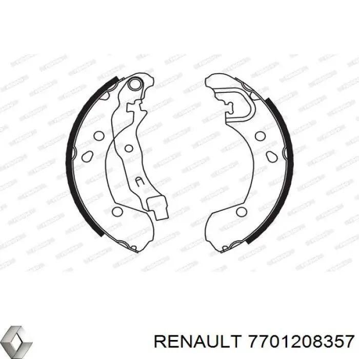 7701208357 Renault (RVI) zapatas de frenos de tambor traseras