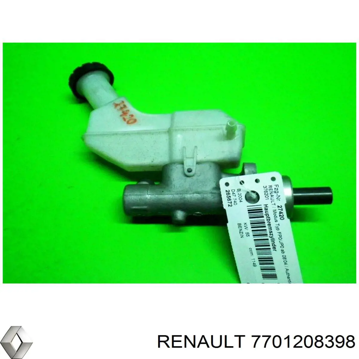 7701208398 Renault (RVI) bomba de freno