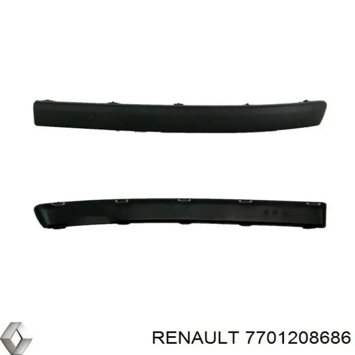 7701208686 Renault (RVI) listón embellecedor/protector, parachoques delantero