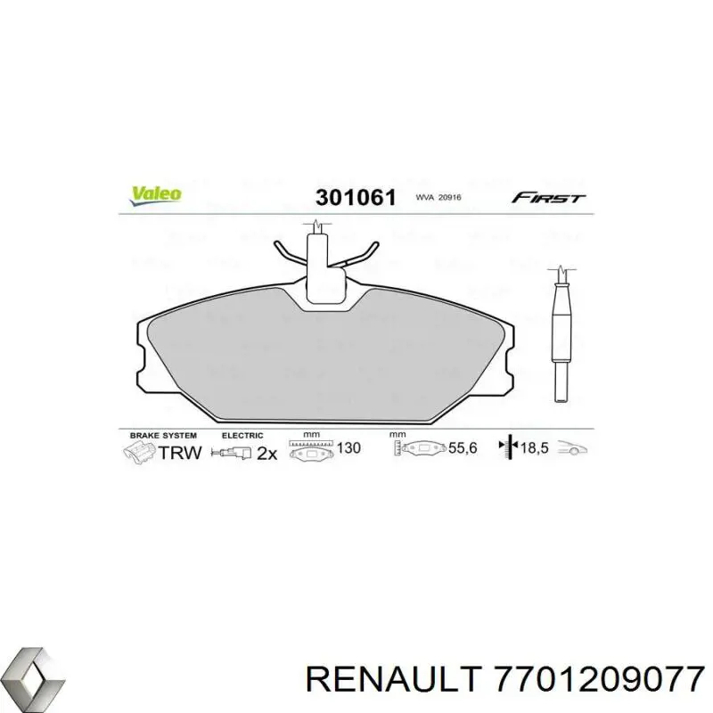 Pastillas freno delanteras Renault (RVI) 7701209077 precio, desde 23,88 EUR