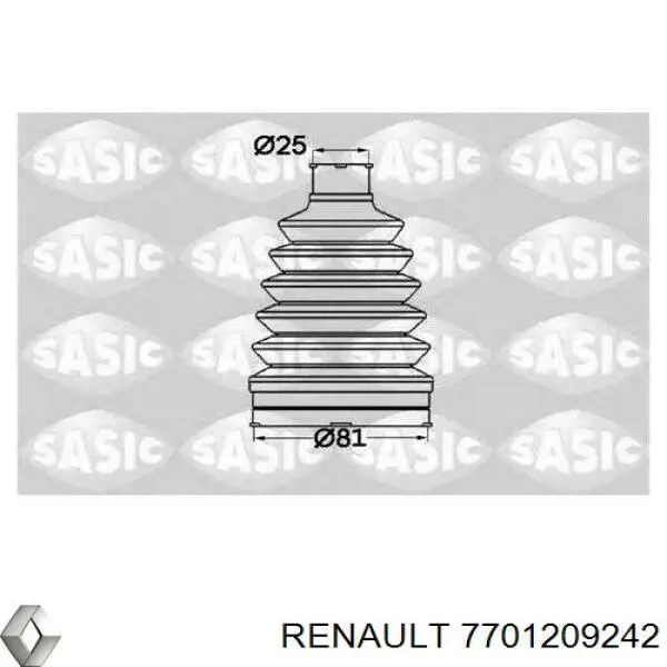 7701209242 Renault (RVI) fuelle, árbol de transmisión delantero exterior