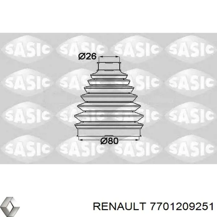 7701209251 Renault (RVI) fuelle, árbol de transmisión delantero exterior
