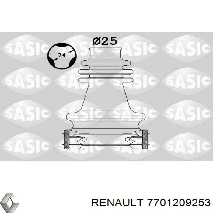 7701209253 Renault (RVI) fuelle, árbol de transmisión delantero interior