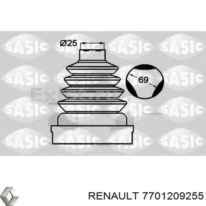 Comprar 7701209255 Renault (RVI) Fuelle, junta homocinética interna izquierda del semieje delantero