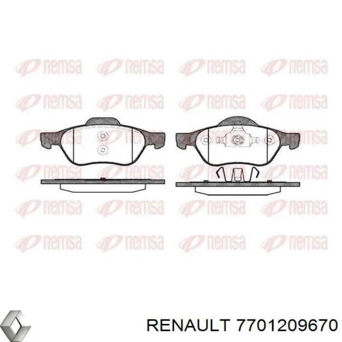 7701209670 Renault (RVI) pastillas de freno delanteras