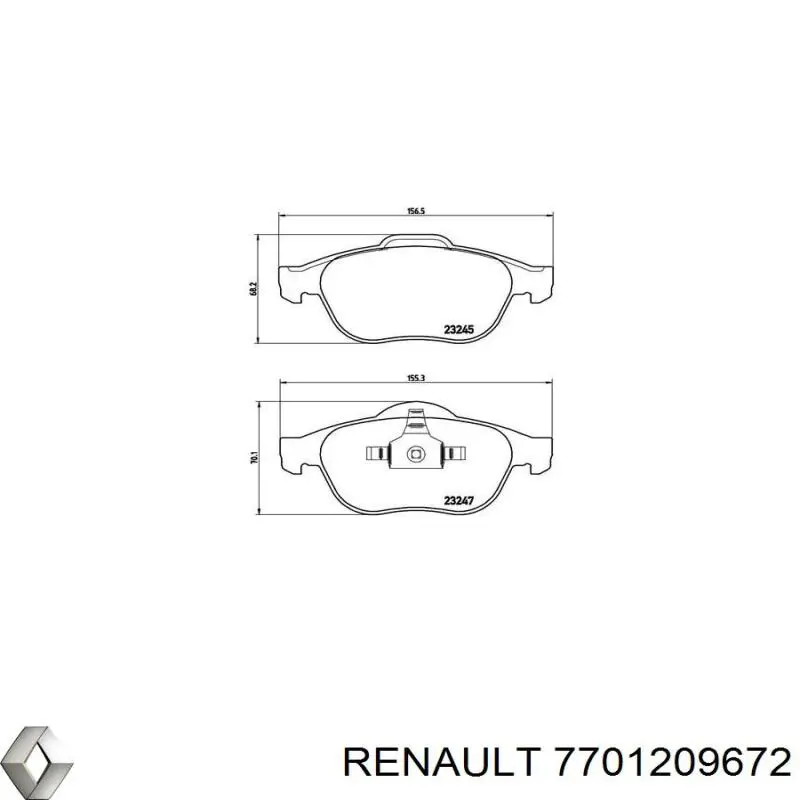Comprar 7701209672 Renault (RVI) Pastillas delanteras de freno