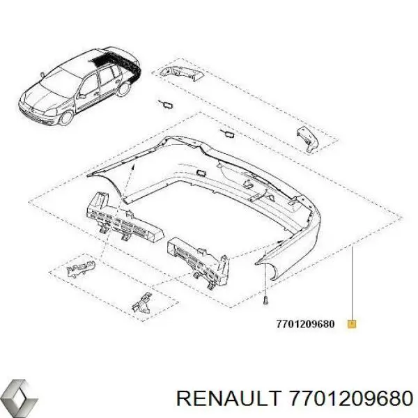 Paragolpes Renault (RVI) 7701209680 precio, desde 80,40 EUR