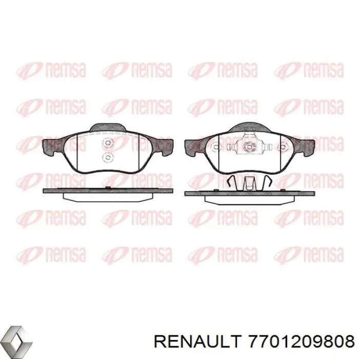 7701209808 Renault (RVI) pastillas de freno delanteras