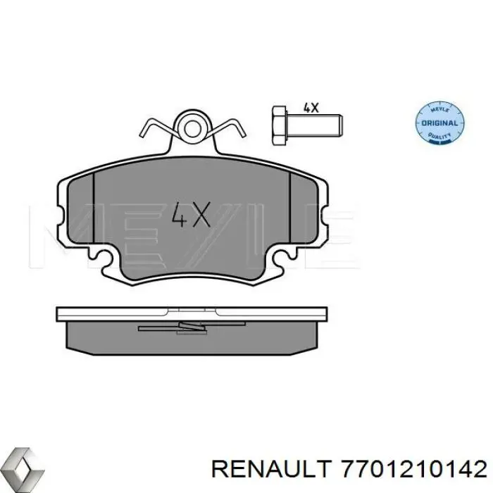 7701210142 Renault (RVI) pastillas de freno delanteras