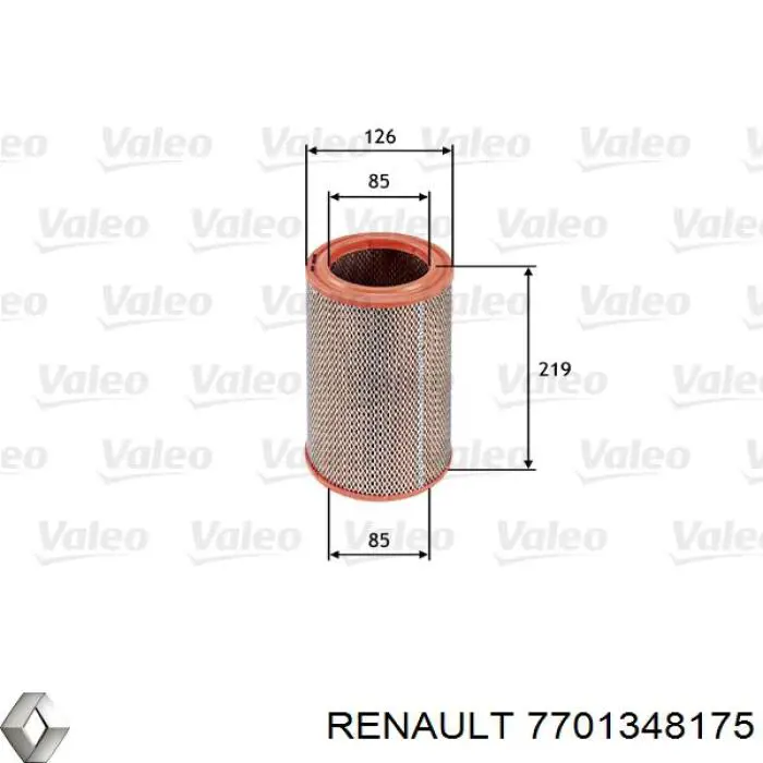 7701348175 Renault (RVI) filtro de aire