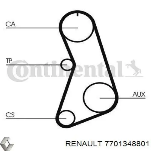 7701348801 Renault (RVI) Correa dentada