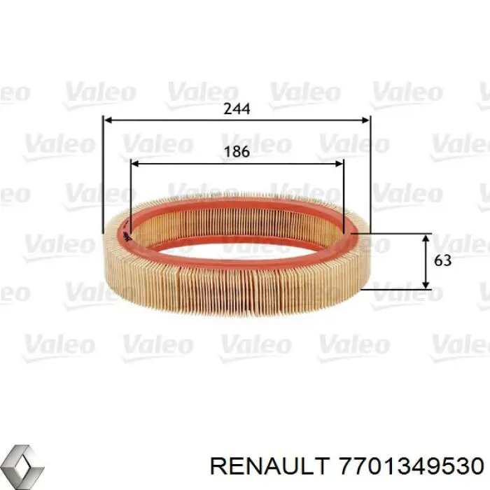 7701349530 Renault (RVI) filtro de aire