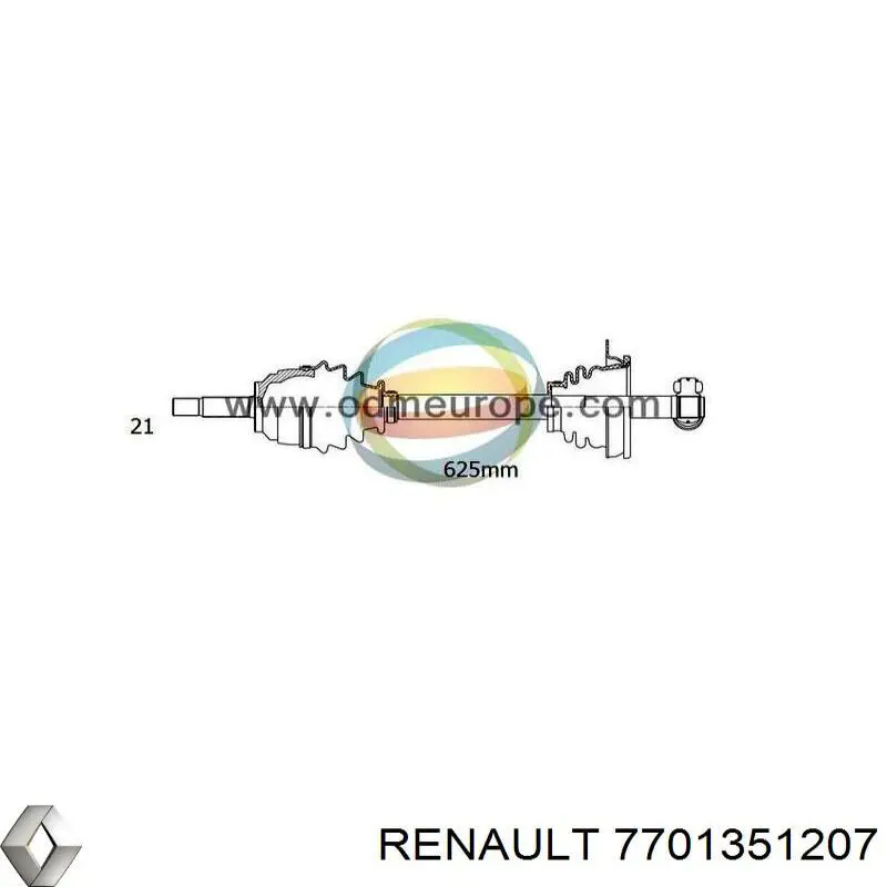 7701351207 Renault (RVI) árbol de transmisión delantero izquierdo