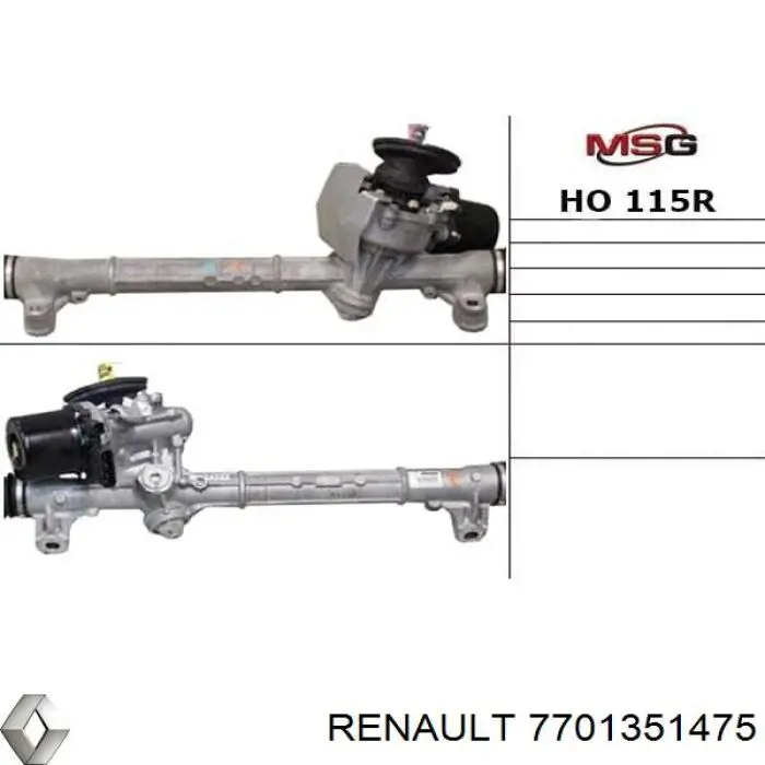 Cremallera de dirección 6025071010 Renault (RVI)